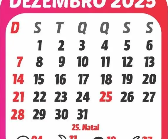 calendario dezembro 2025