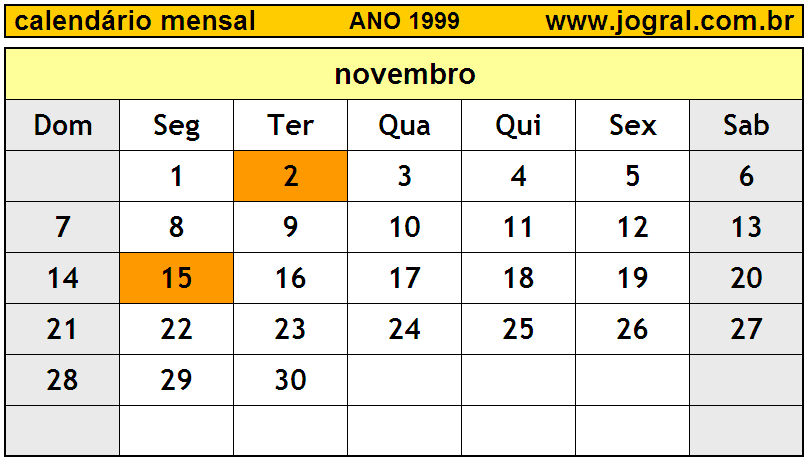 primeiro de novembro