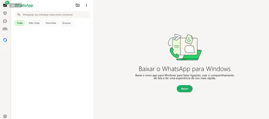 whatsapp web caiu