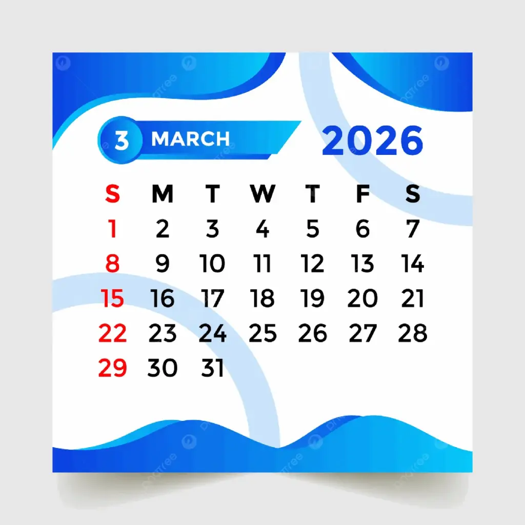 calendario março 2026 — BR news