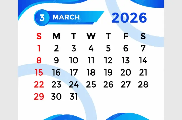 calendario março 2026 — BR news