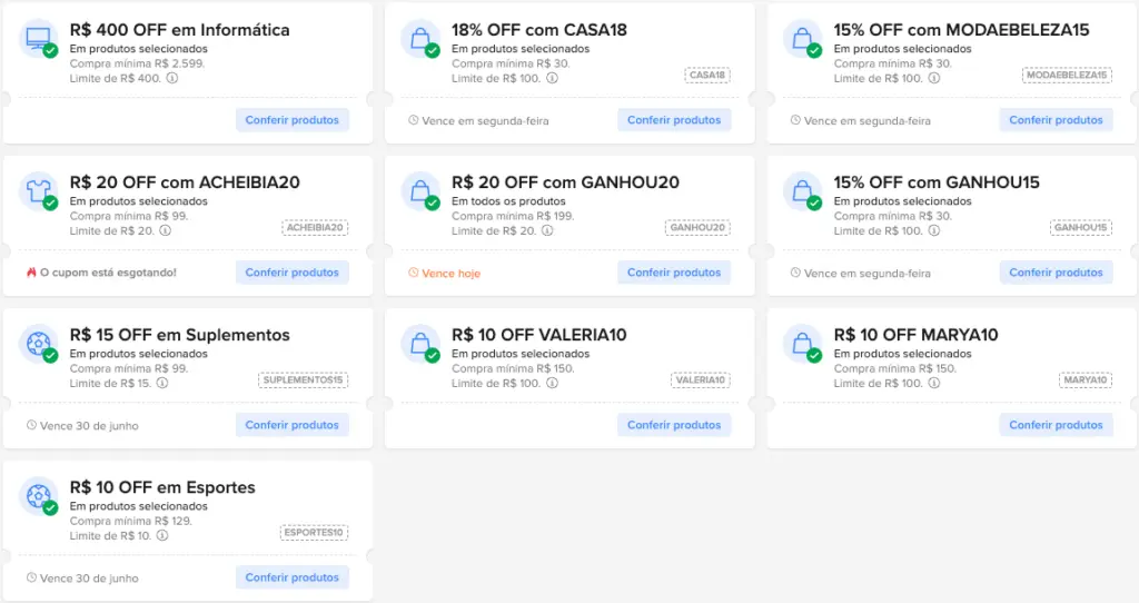 cupom mercado livre hoje