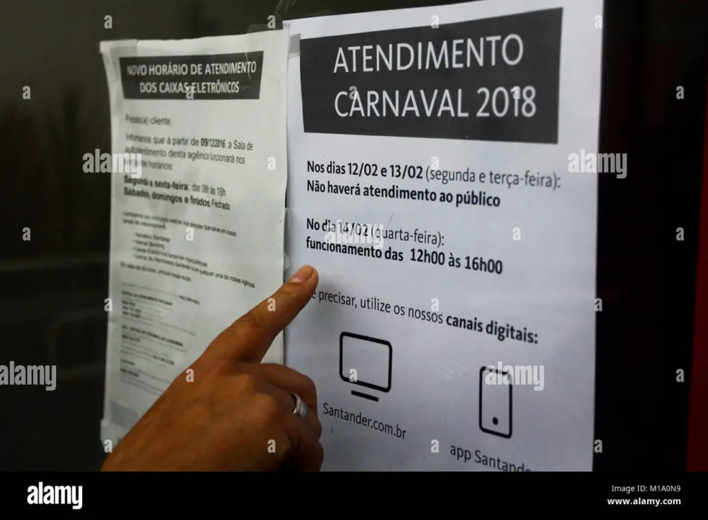 funcionamento dos bancos no carnaval