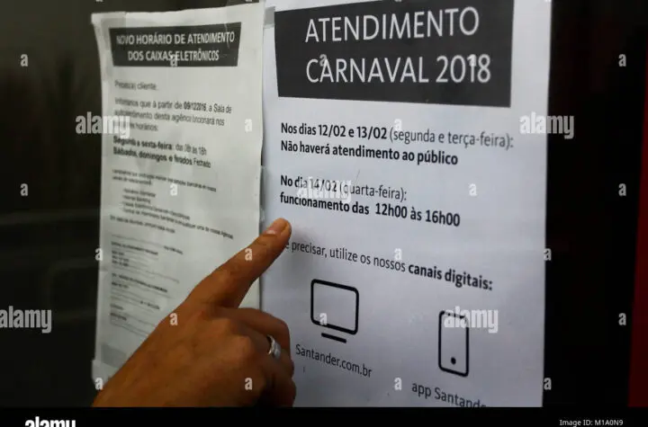 funcionamento dos bancos no carnaval