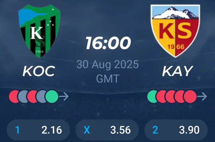 kayserispor x kocaelispor kul b