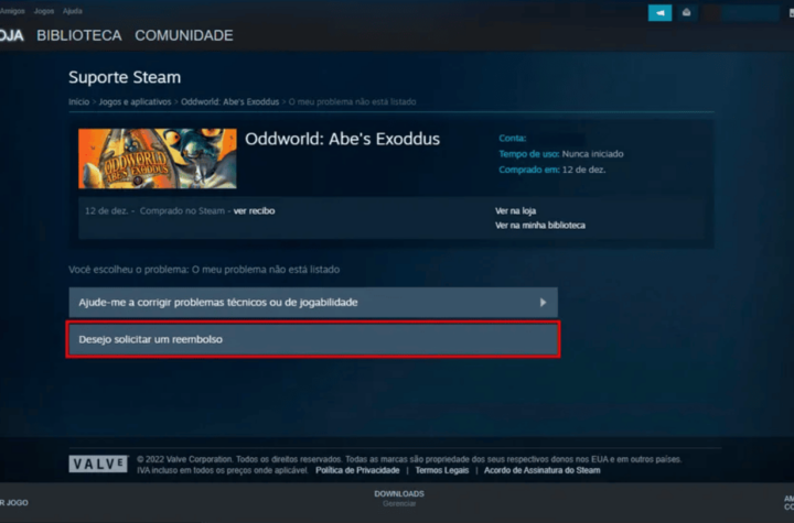 Como pedir reembolso na Steam sem errar o processo image 1